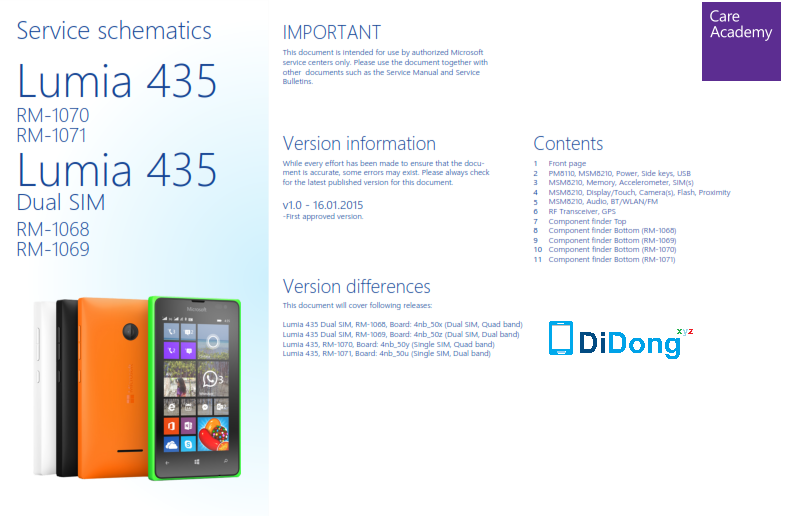 Lumia 435 Schematics