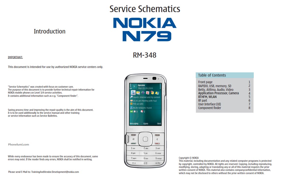 Nokia N79 RM-348 service schematics
