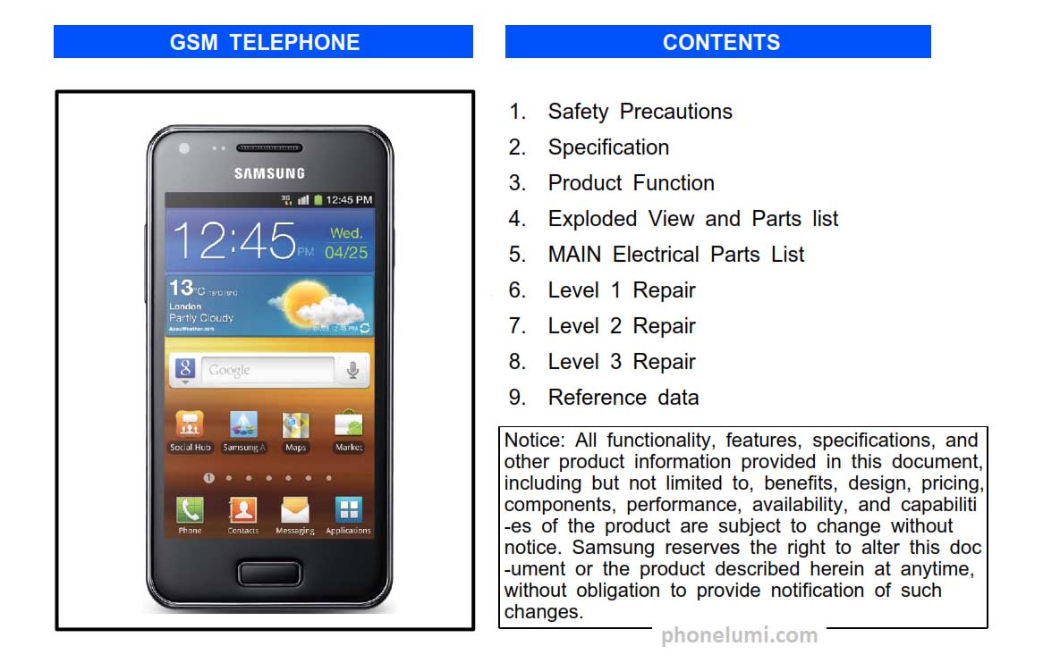 Samsung I9070 Galaxy S Advance schematics