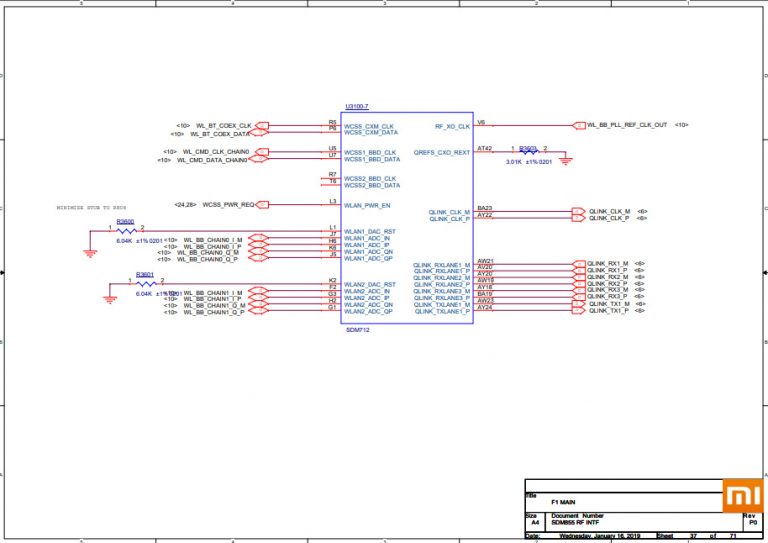 Xiaomi Mi 9 SE schematics
